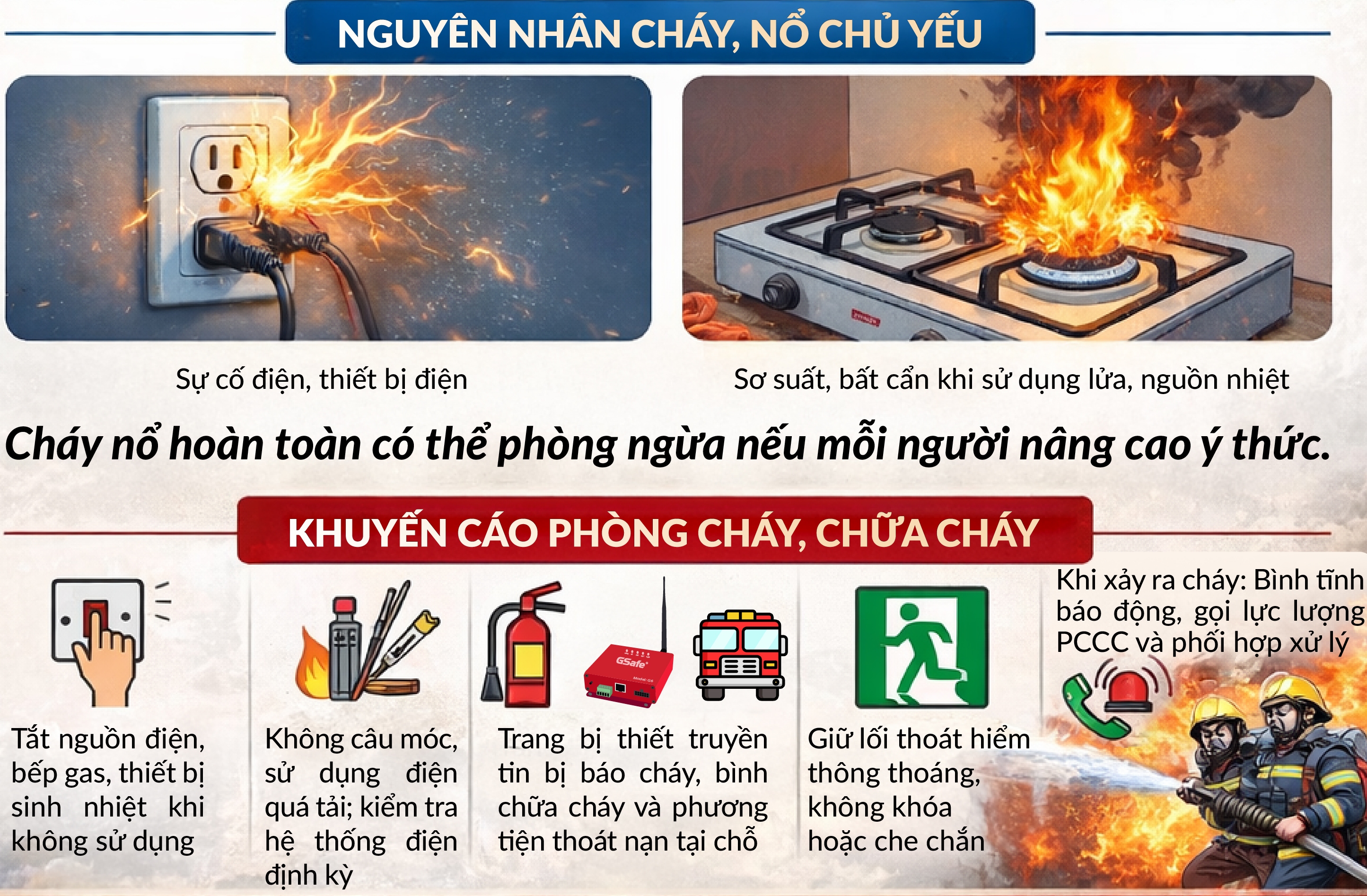 Công an phường Hưng Đạo khuyến cáo các biện pháp an toàn PCCC mùa nắng nóng 